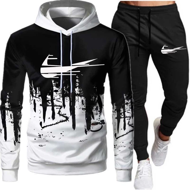 nuova tuta da uomo  felpa con cappuccio pantaloni NIKE