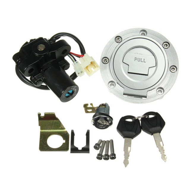 1 Set Motorcycle Modified Fuel Gas Ignition Switch Key Seat Lock CNC Aluminum US