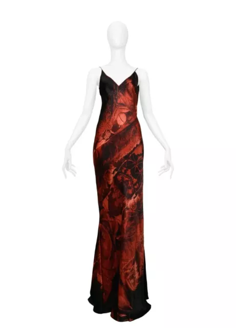 Roberto Cavalli Dress, vintage black and red slip evening gown, small, maxi