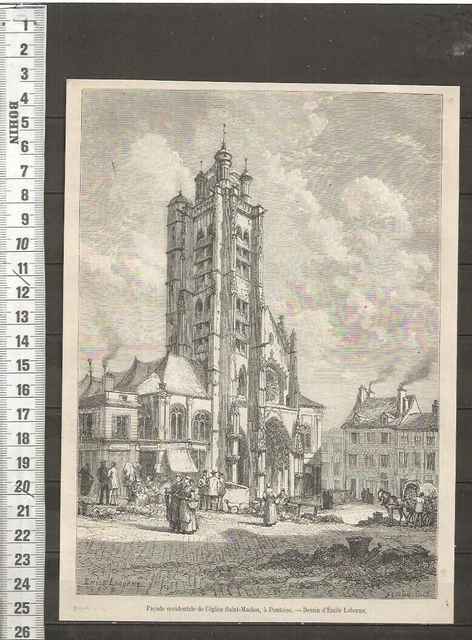 G573 / Gravure  /  Facade Occidentale De L Eglise Saint-Maclou A Pontoise