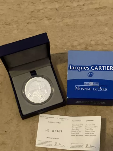 pièces de monnaie argent dix euros Jacques Cartier 2011