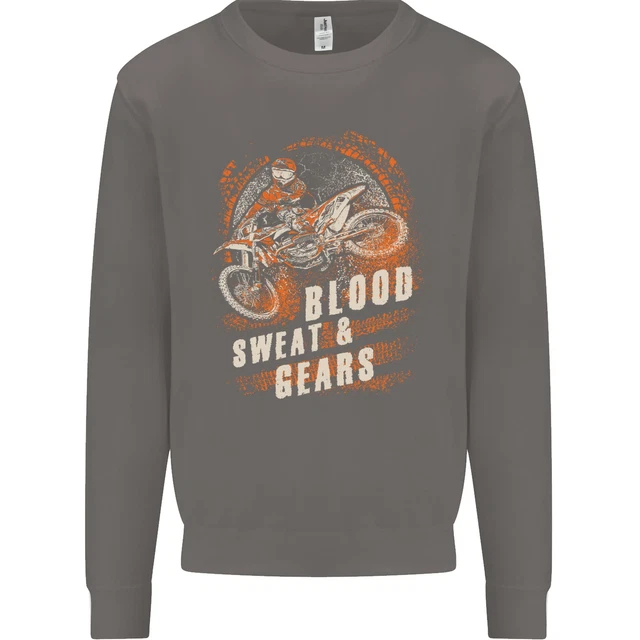 Felpa Blood Sweat and Gears Motocross Dirt Bike Uomo Maglione 3