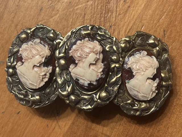 Beautiful hand carved handmade cameo barrette