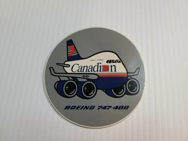 Canadian Airlines Boeing 747 - 400 Decal. Size 4 In Round.