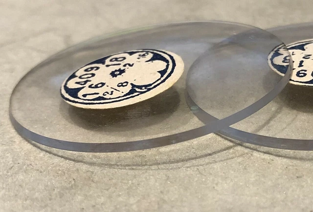 Lot De 25 Verres Anciens Pour Montre à Gousset - Diamètre 45 Mm, épaisseur 3 Mm, En Verre Minéral, Occasion