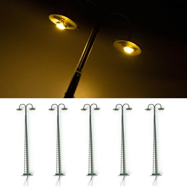 Accessoire Train Miniature LED Lot 10 Lampadaires Rétro LED échelle HO/OO – Éclairage Ferroviaire – Modélisme 12V