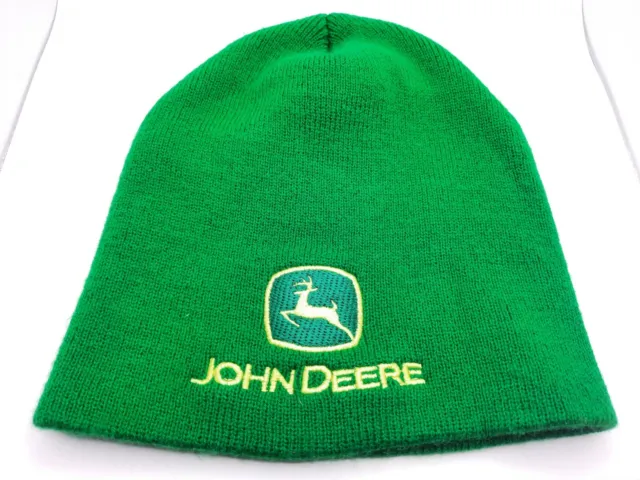 John Deere Green Cap Hat Winter Knit Unisex Ski Beanie Made in USA