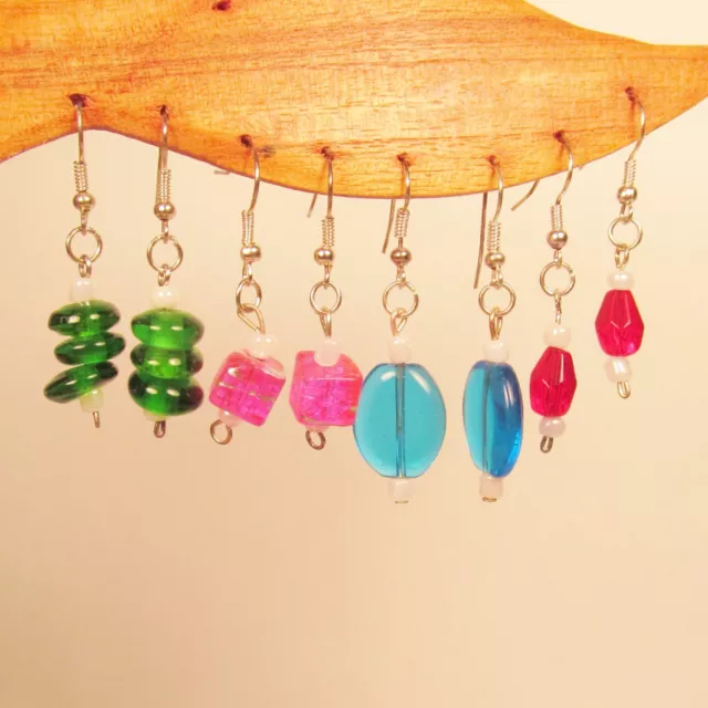 Wholesale Lot 20 PCS Assorted Styles Colors Handmade Glass Beaded Drop Earrings