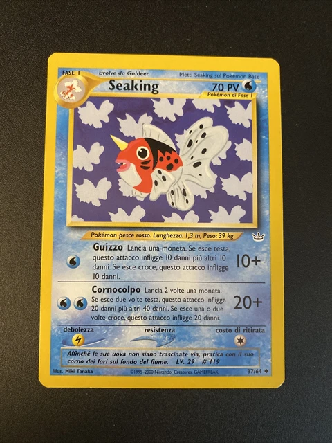 Pokemon Non Commun - Neo Revelation Ita Seaking 37/64 Ondulé Near Mint