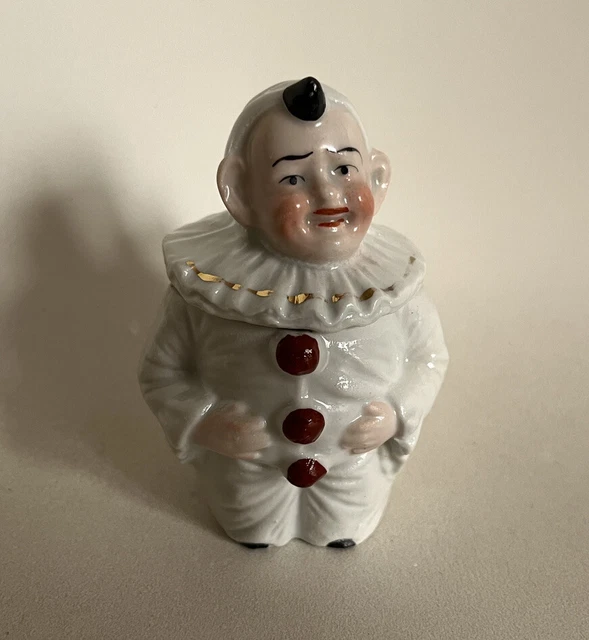 Salsiera in Ceramica Biscuit Anni 40 Pierrot