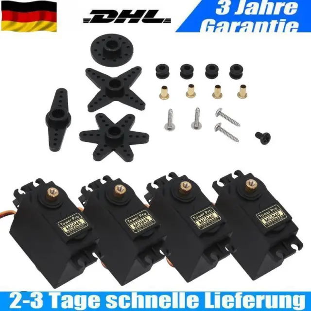 4X Digital Servo MG945 Gear RC Flugzeug Modellbau 55g Metall Metallgetriebe DHL