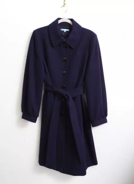 EUC Sz 12 Women's Antonio Melani Wool Button Coat With Belt In Royal Blue