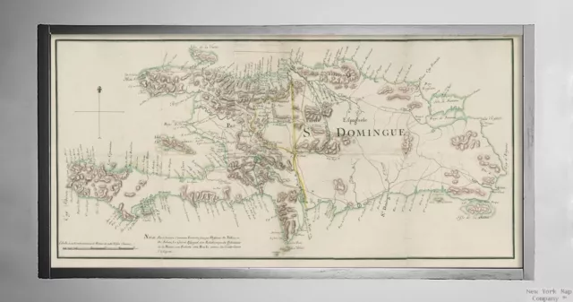 1772 Map of Haiti | Dominican Republic | Hispaniola | Island of St. Domingue | V