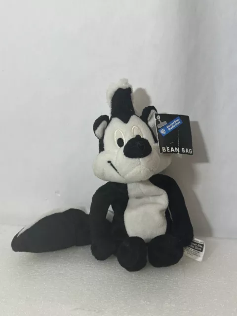 Vintage 1998 Warner Brothers Studio PePe Le Pew Bean Bag 9" Plush Tags