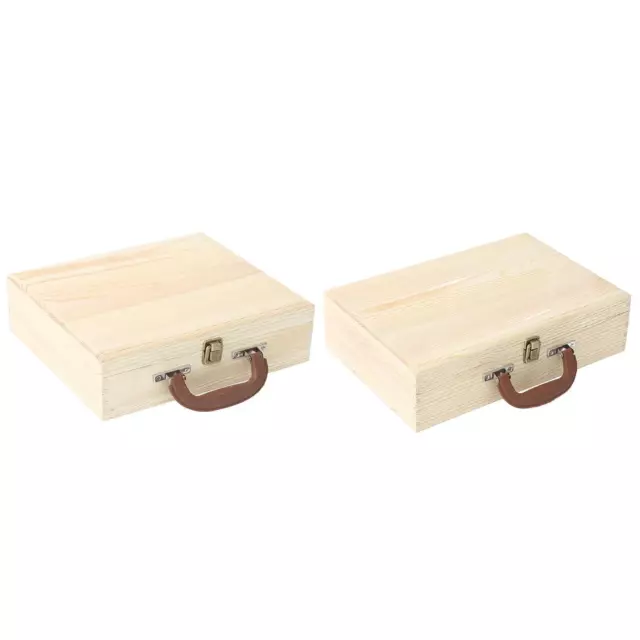 Wooden storage box with handle, DIY gift box, carrying container, trinket box,