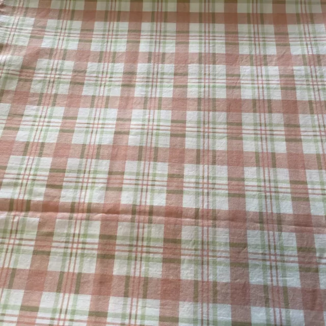 SCHWEITZER LINENS Italy Queen Duvet Cover Pink Green Spring Plaid Excellent!