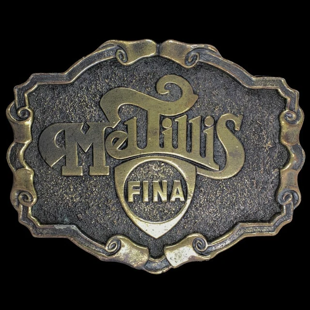 Vintage 80 Mel Tillis Fina Gaz Station Pays Musique Band Album Ouest Belt Buckle