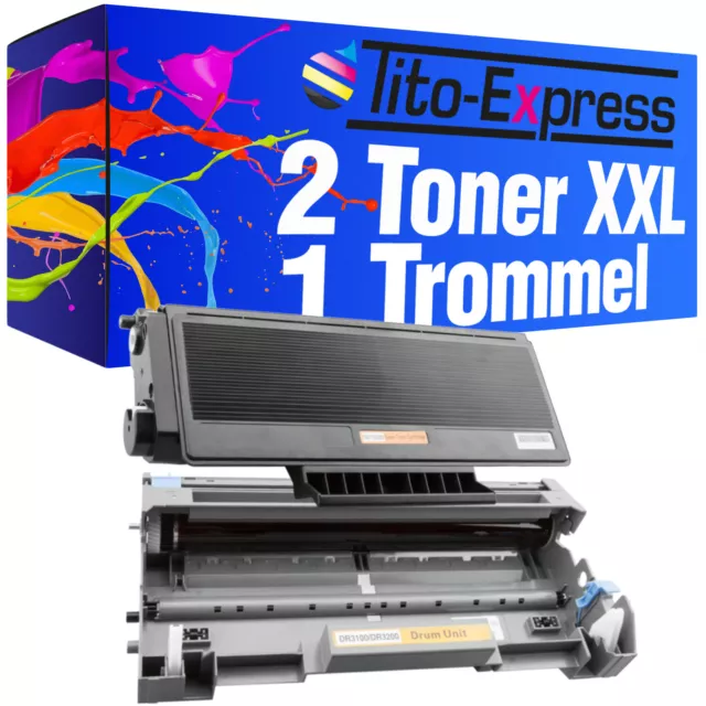 Trommel & 2 Toner XXL PlatinumSerie für Brother TN-3280 HL-5340 DN HL-5340 DN2LT