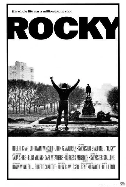 ROCKY MOVIE POSTER 27 X 40 Sylvester Stallone Talia Shire A 21 50 
