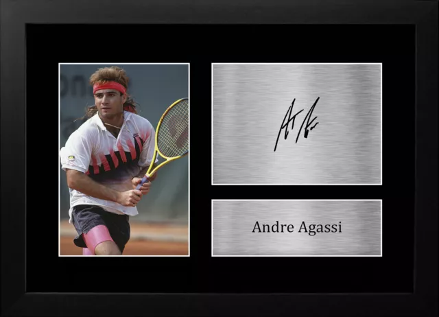 Andre Agassi signiertes Autogramm vorgedrucktes Foto für Tennisfans unvergesslich - A4