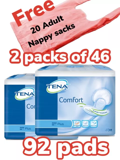 TENA Comfort Plus Case Saver 2 Packs Of 46 Incontinence 92 Pads 752846