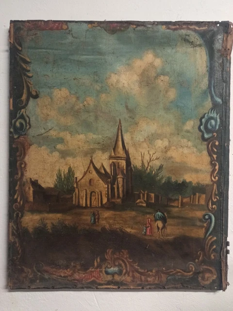 dipinto olio su tela  antico XVIII SEC.-antique oil painting on canvas XVIII SEC