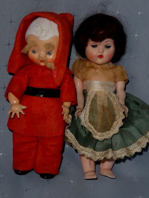 Vintage Pedigree Delite Father Christmas & Miss Rosebud Dolls  Original Clothes