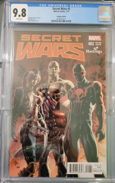 Secret Wars # 2 CGC 9.8 Hastings Variant Mike Deodato Cover