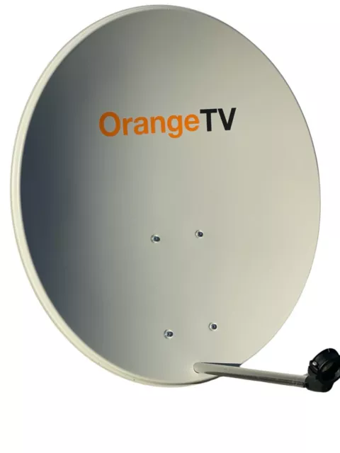 80 cm Satelliten SAT Spiegel Schüssel Antenne Stahl FULL HDTV HD+ 4K ORF, Orange