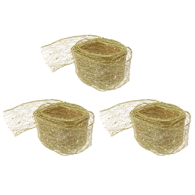 2x Weihnachten Bogen Band Chiffon Bänder Chiffon Bänder Mesh Band Handwerk 7