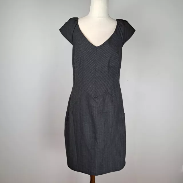 Portmans Womens Dress Size 12 Grey Stretch Career Office Corporate Work