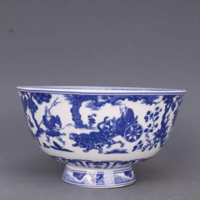 Collect China Jingdezhen Porcelain Blue and White Person In Literature Bowl