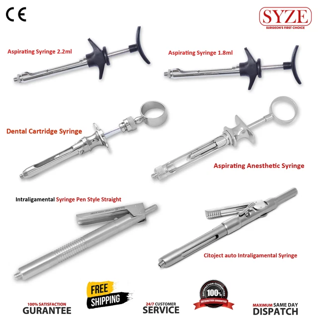 thumbnail image 2 of TK PLUS DENTAL Self-Aspirating Anesthetic Syringe Set – 2.2ml Cartridge, CE Approved 2 of 6