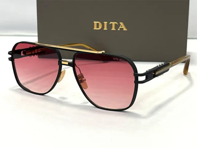 DITA KUDRU DTS436-A-02 Sunglasses Black Iron Unisex Bordeaux Gradient Lens