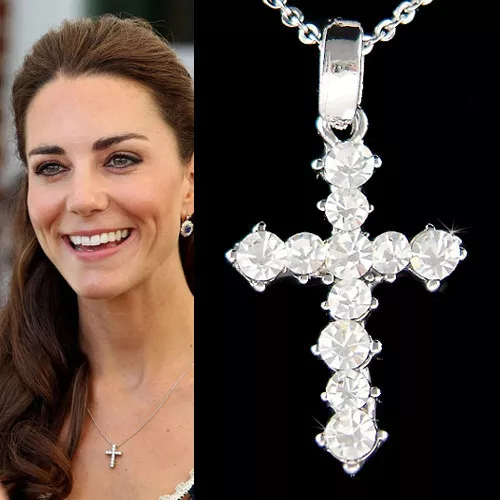 CROSS made with Swarovski Crystal God Lord Jesus Christ Religious Chain Necklace