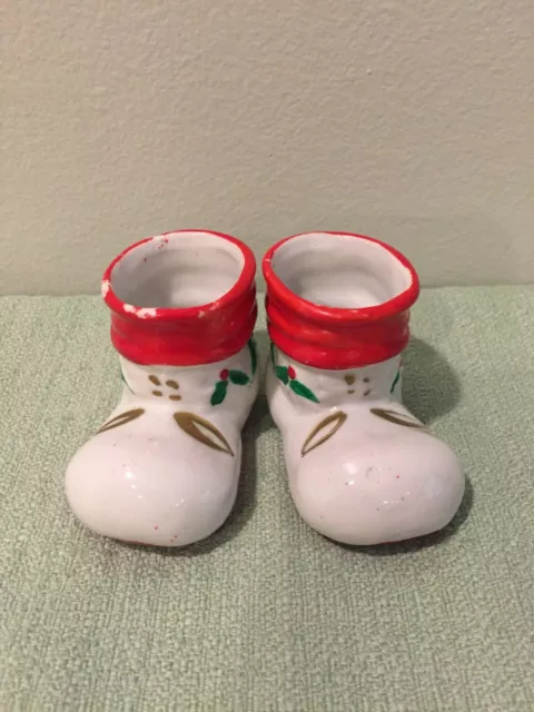 Santa's Boots Porcelain Toothpick Holders - Set of 2