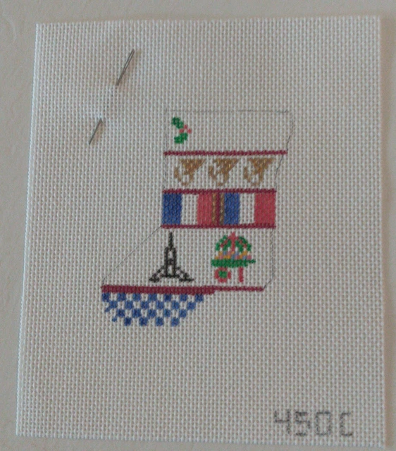 Mini Medias Winnetka Stitchery París Torre Eiffel Lienzo Pintado a Mano NUEVO