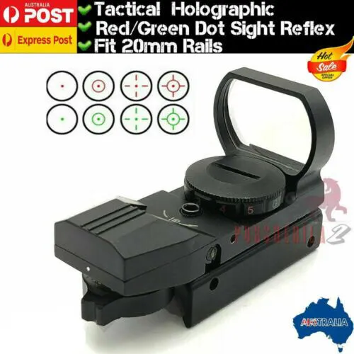 Tactical 20mm Red Green Dot Sight Rail Mount Reflex Holographic Scope Gel Toys