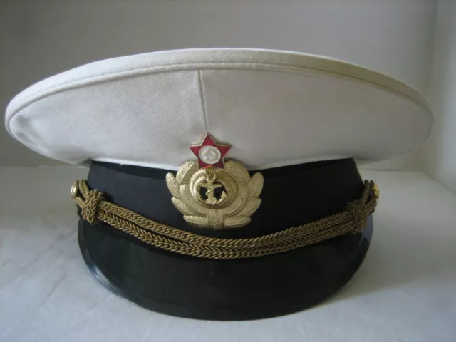 Vintage Soviet/ USSR Army MILITARY Visor HAT/Cap White Size 56