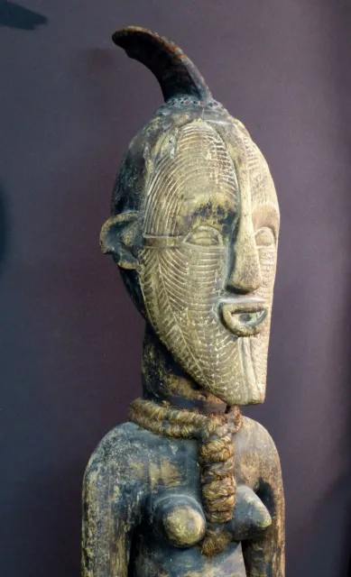 F Art Africain très belle grande statuette ancienne songye Nkisi congo 86cm2.6kg