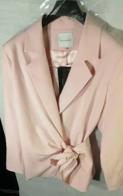 Women Blazer Jacket Blush Tie Detail Tailored Ladies Coat By Kaleidoscope UK 20