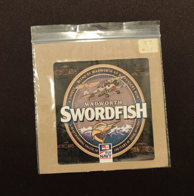 Wadworth, Swordfish, Beer Bottle Label / Wrap - Wiltshire UK - Man Cave