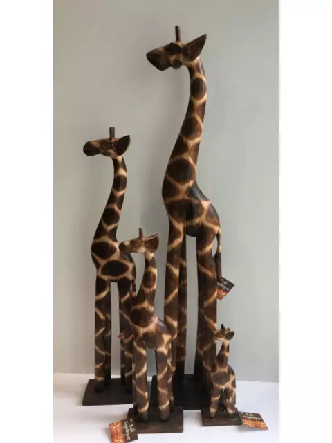 Balinese Hand Carved Timber Wooden Giraffe Statue