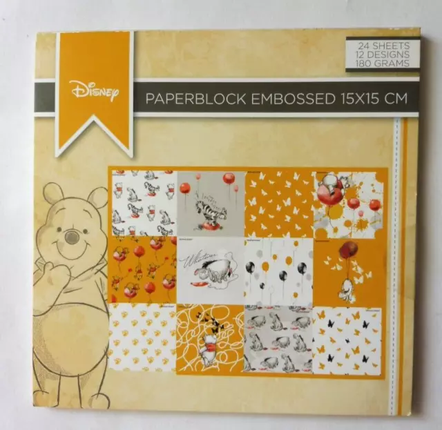 Designpapier Designblock Bastelpapier 2x12 Motive 15x15cm - DISNEY WINNIE POOH