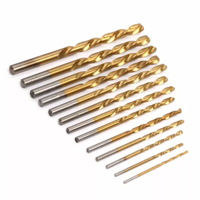 13-Pc Titanium Left-Hand Drill Bit Set  1/16—1/4 M2 HSS Twist Drill Bits 2