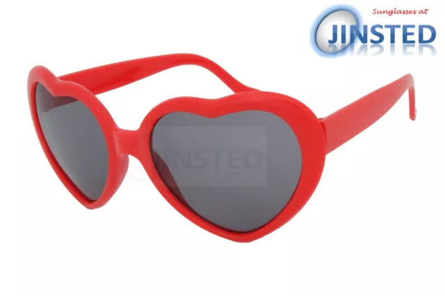 Lolita Red Heart Shaped Sunglasses Girls Womens Teenager Small Adult Shade TH002