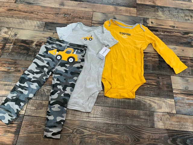 Carter's "Tough Like Daddy" 3-Piece Camo Pants Outfit Infant Baby Boy Nwt 24 M