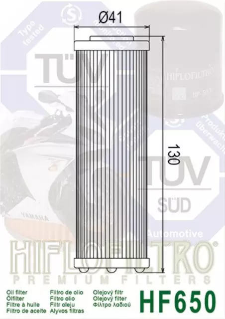 Filtre à huile Hiflo Filtro pour Moto KTM 990 Adventure 2007-2013 HF650 2