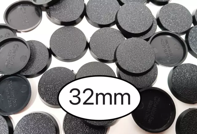 32mm Round Plain Plastic Bases for Warhammer Wargame Workshop Replacement Model