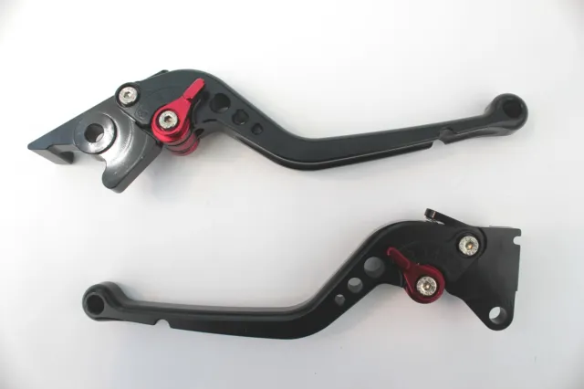 Honda PCX125 (2014), CNC levers set long black with red adjusters, F25/PC12